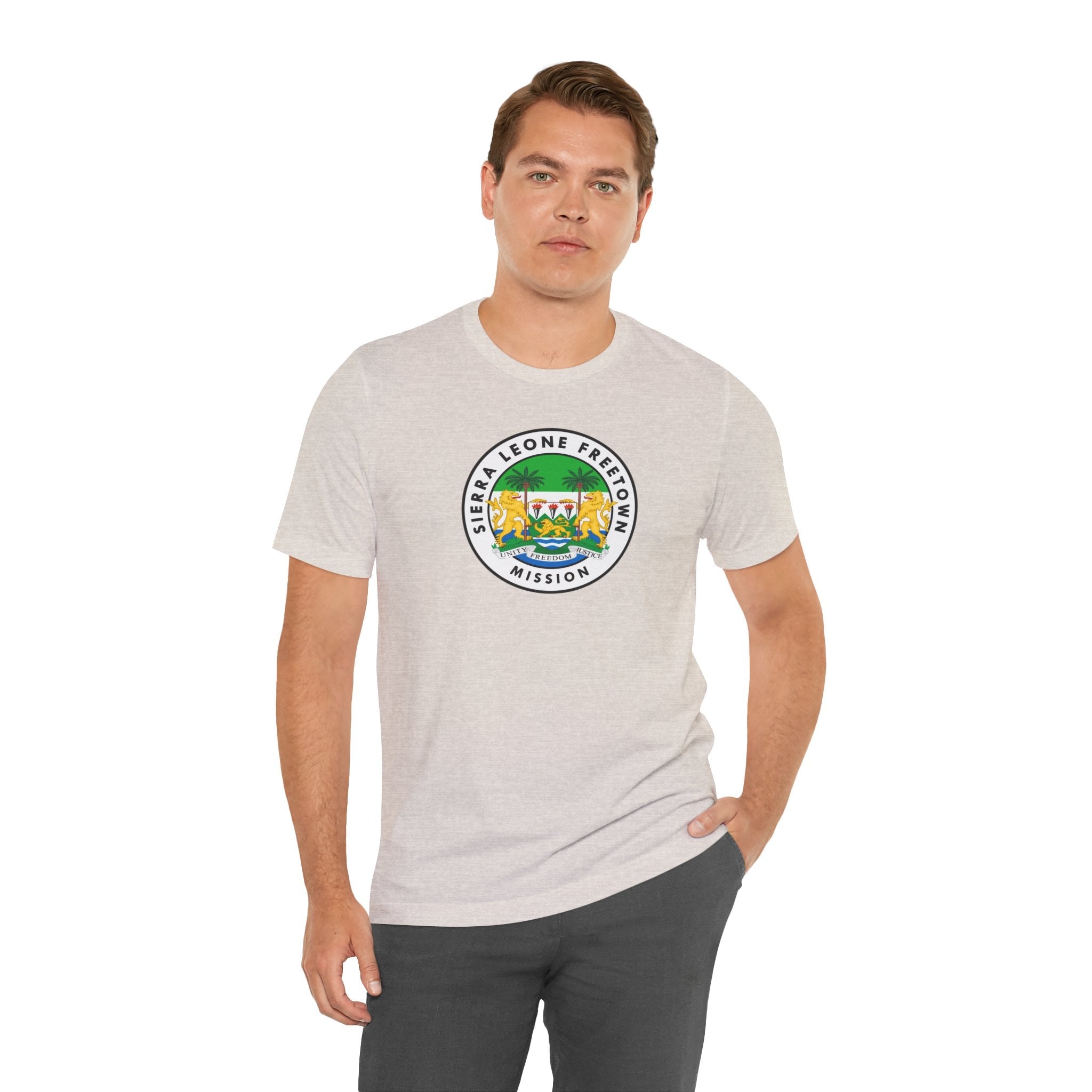 Sierra Leone Freetown Mission Flag Logo (White Border) T-shirt - Latter-Day Saint LDS Missionary Gift - Book of Mormon