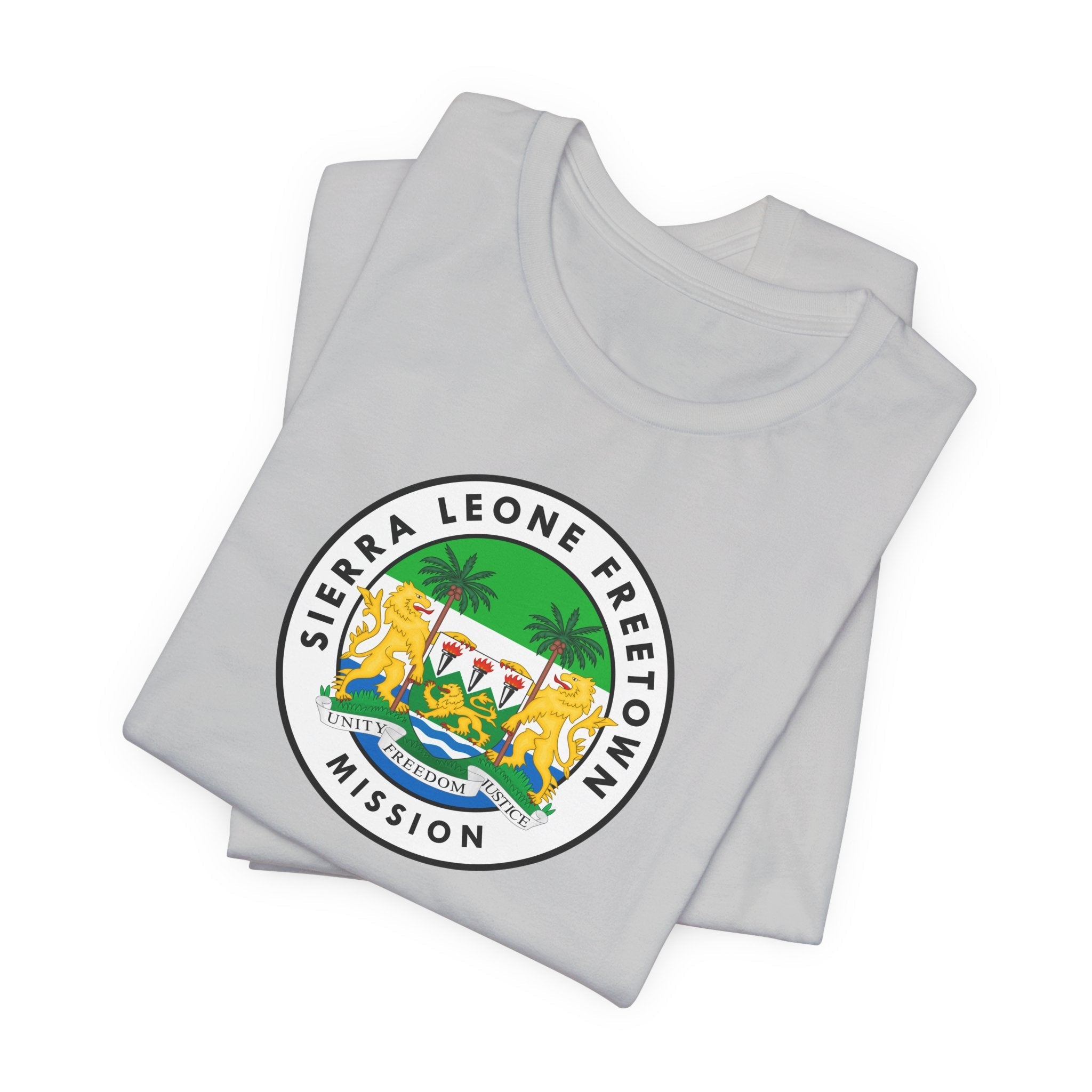 Sierra Leone Freetown Mission Flag Logo (White Border) T-shirt - Latter-Day Saint LDS Missionary Gift - Book of Mormon