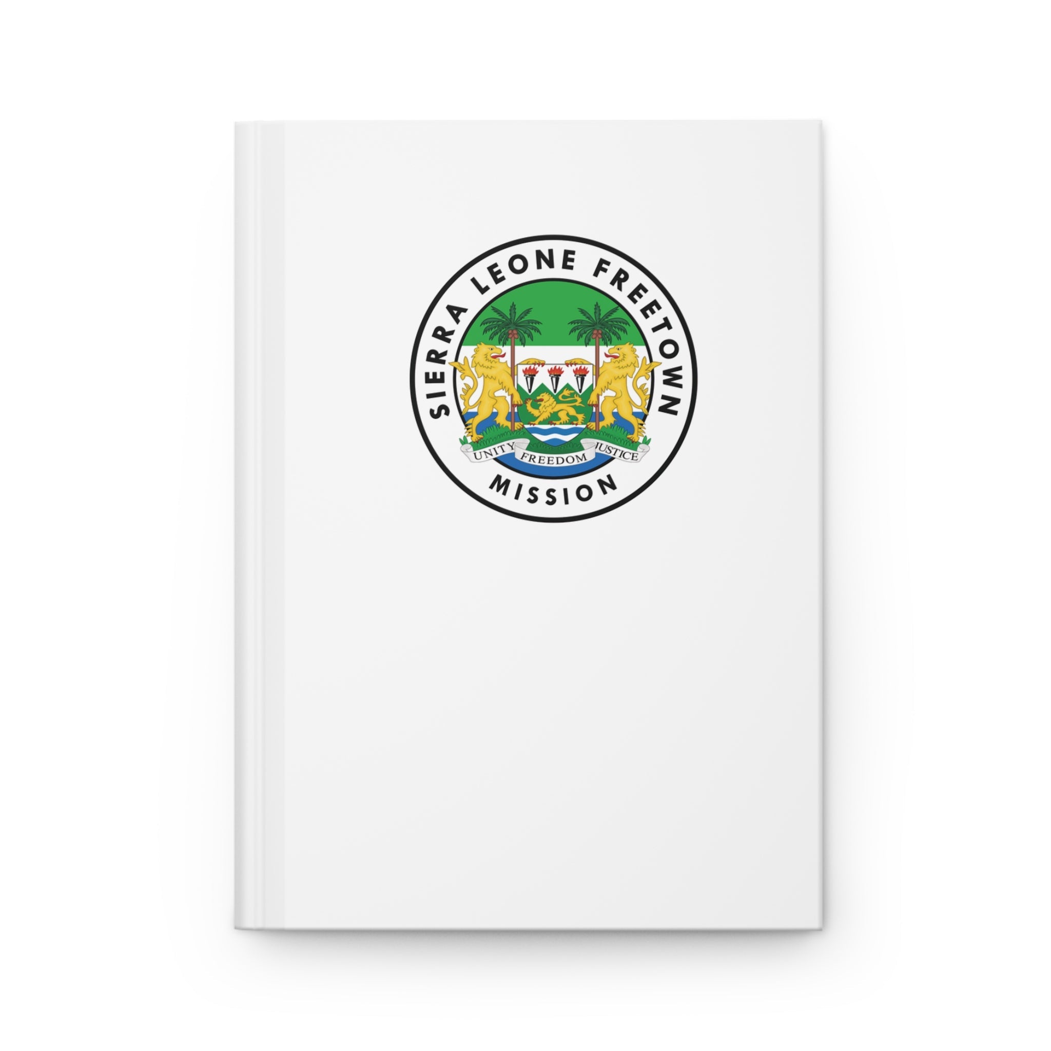 Sierra Leone Freetown Mission Logo Design White Hardcover Journal Matte - Latter-Day Saint LDS Missionary Gift - Book of Mormon