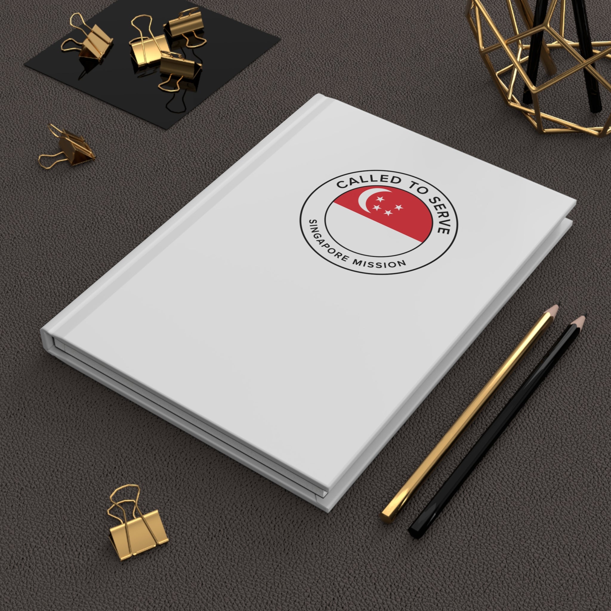 Singapore Mission Circle Flag Called to Serve White Hardcover Journal Matte - Latter-Day Saint LDS Missionary Gift - Book of Mormon