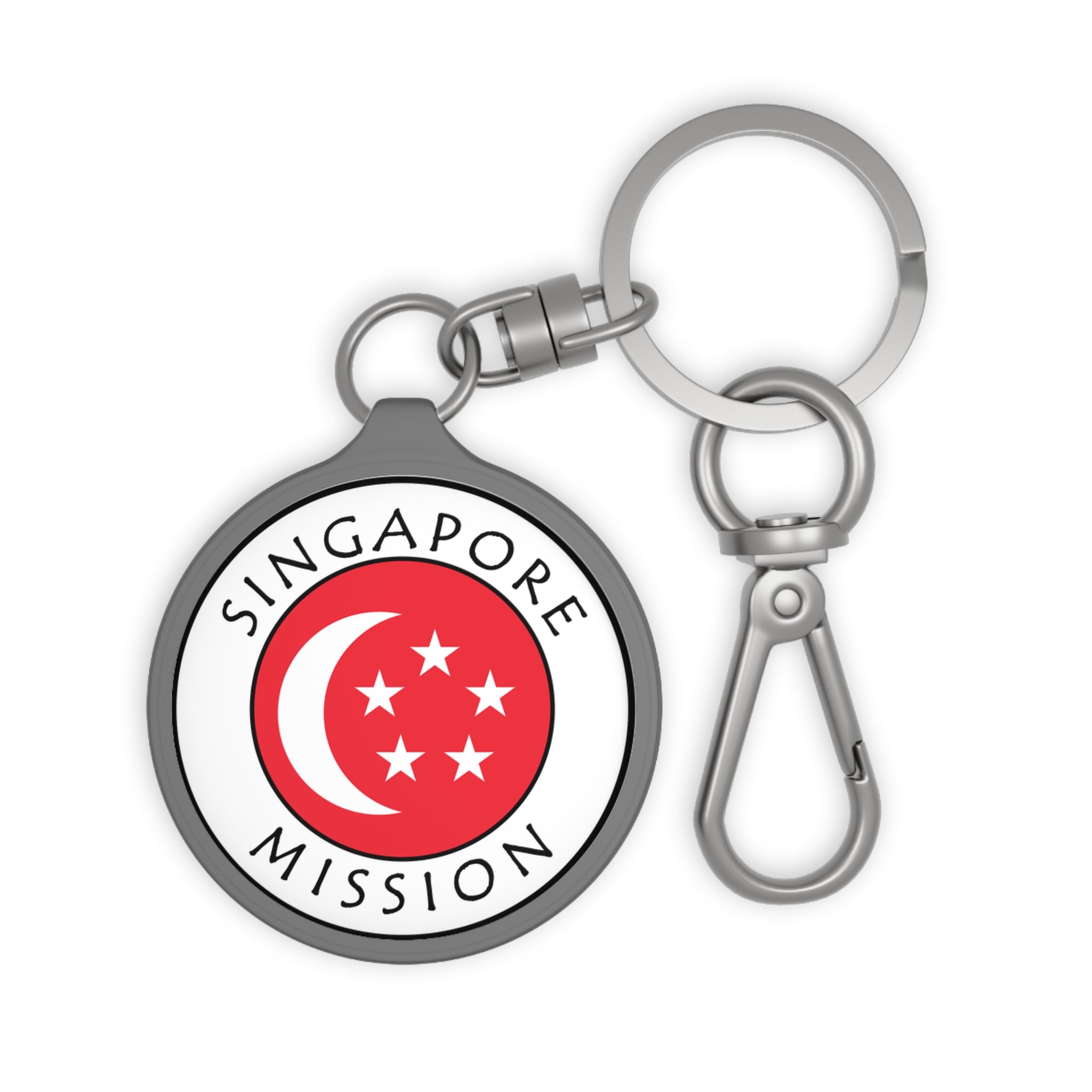 Singapore Mission Circle Flag Key Tag - Latter-Day Saint LDS Missionary Gift - Book of Mormon