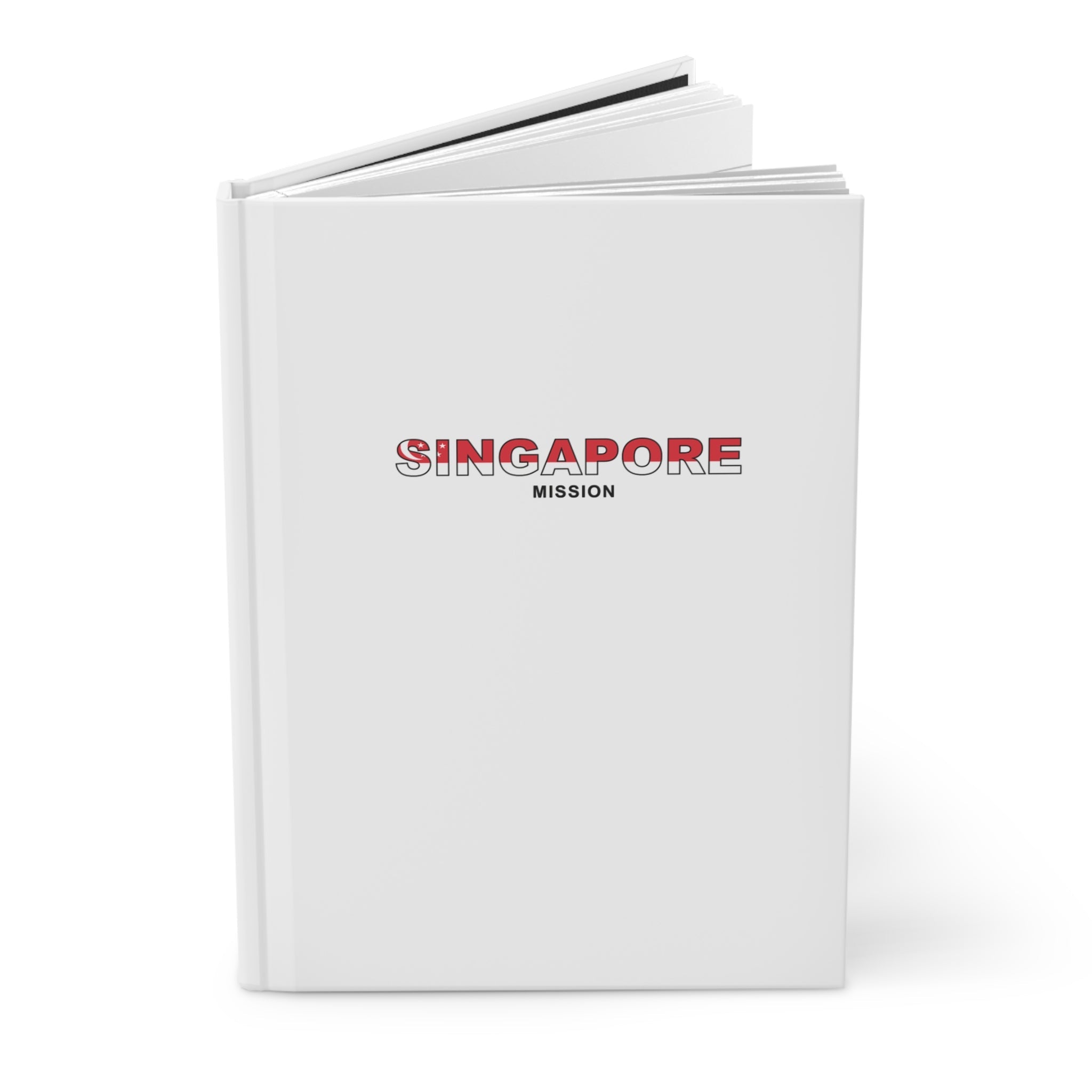 Singapore Mission Flag Title White Hardcover Journal Matte - Latter-Day Saint LDS Missionary Gift - Book of Mormon