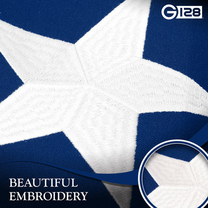 G128 Tennessee TN State Flag | 2x3 Ft | StormFlyer Series Embroidered 220GSM Spun Polyester | Embroidered Design, Indoor/Outdoor, Brass Grommets, Heavy Duty, All Weather