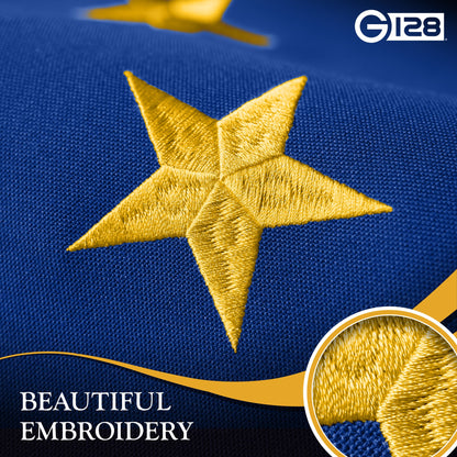 Alaska State Flag | 5x8 Ft | StormFlyer Series Embroidered 220GSM Spun Polyester | Embroidered Design, Indoor/Outdoor, Brass Grommets, Heavy Duty, All Weather