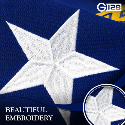 G128 North Carolina State Flag | 6x10 Ft | StormFlyer Series Embroidered 220GSM Spun Polyester | Embroidered Design, Indoor/Outdoor, Brass Grommets, Heavy Duty, All Weather