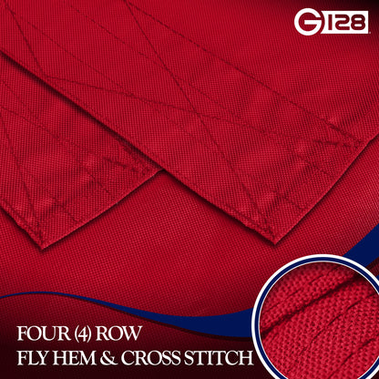 G128 North Carolina State Flag | 6x10 Ft | StormFlyer Series Embroidered 220GSM Spun Polyester | Embroidered Design, Indoor/Outdoor, Brass Grommets, Heavy Duty, All Weather