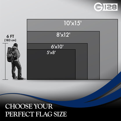 G128 Ohio OH State Flag | 5x8 Ft | StormFlyer Series Embroidered 220GSM Spun Polyester | Embroidered Design, Indoor/Outdoor, Brass Grommets, Heavy Duty, All Weather