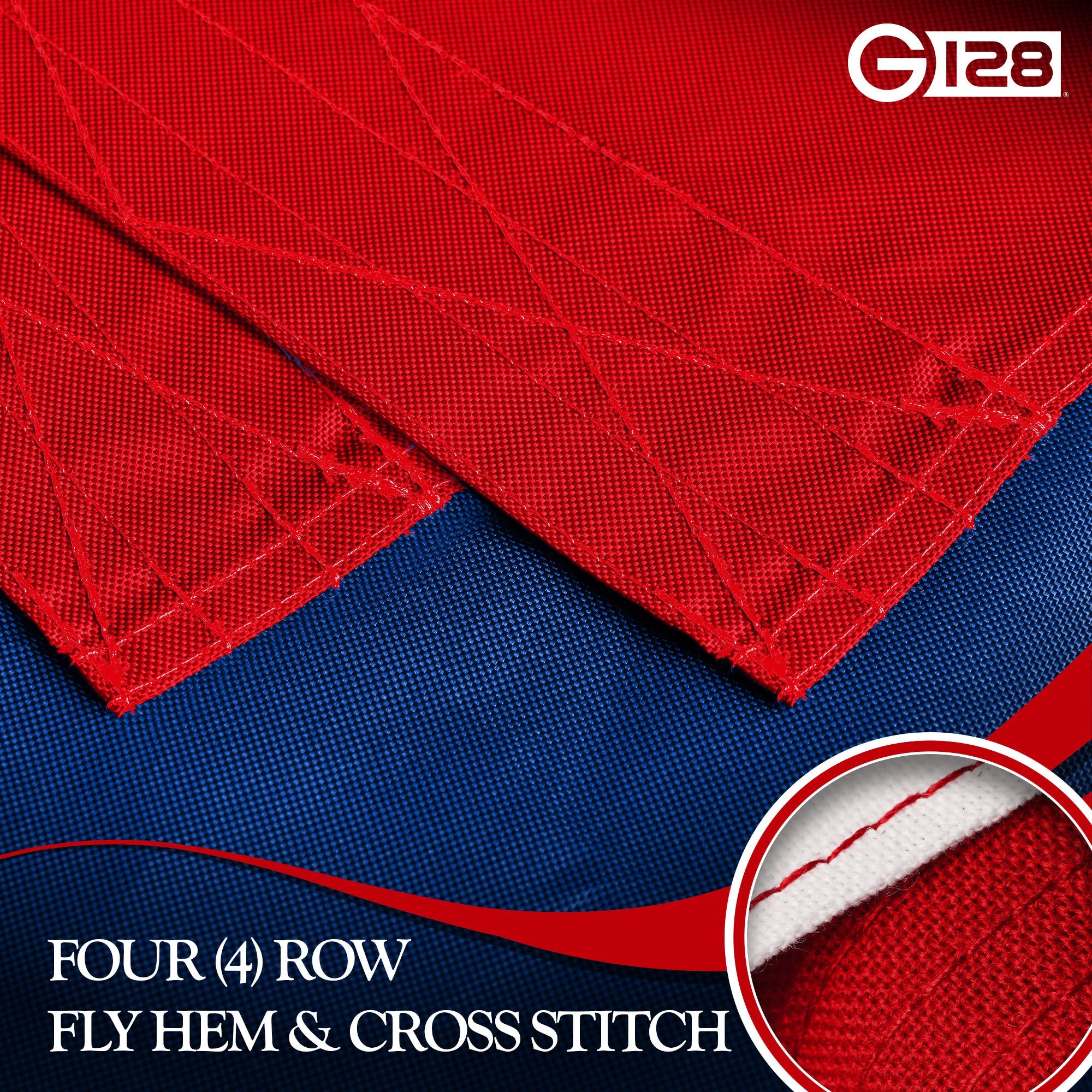 G128 Puerto Rico Puerto Rican Flag | 6x10 Ft | StormFlyer Series Embroidered 220GSM Spun Polyester | Embroidered Design, Indoor/Outdoor, Brass Grommets, Heavy Duty, All Weather
