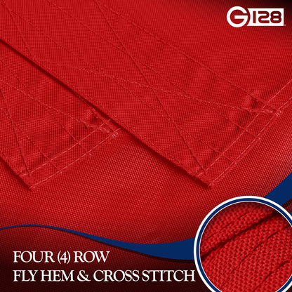 G128 Tennessee TN State Flag | 6x10 Ft | StormFlyer Series Embroidered 220GSM Spun Polyester | Embroidered Design, Indoor/Outdoor, Brass Grommets, Heavy Duty, All Weather