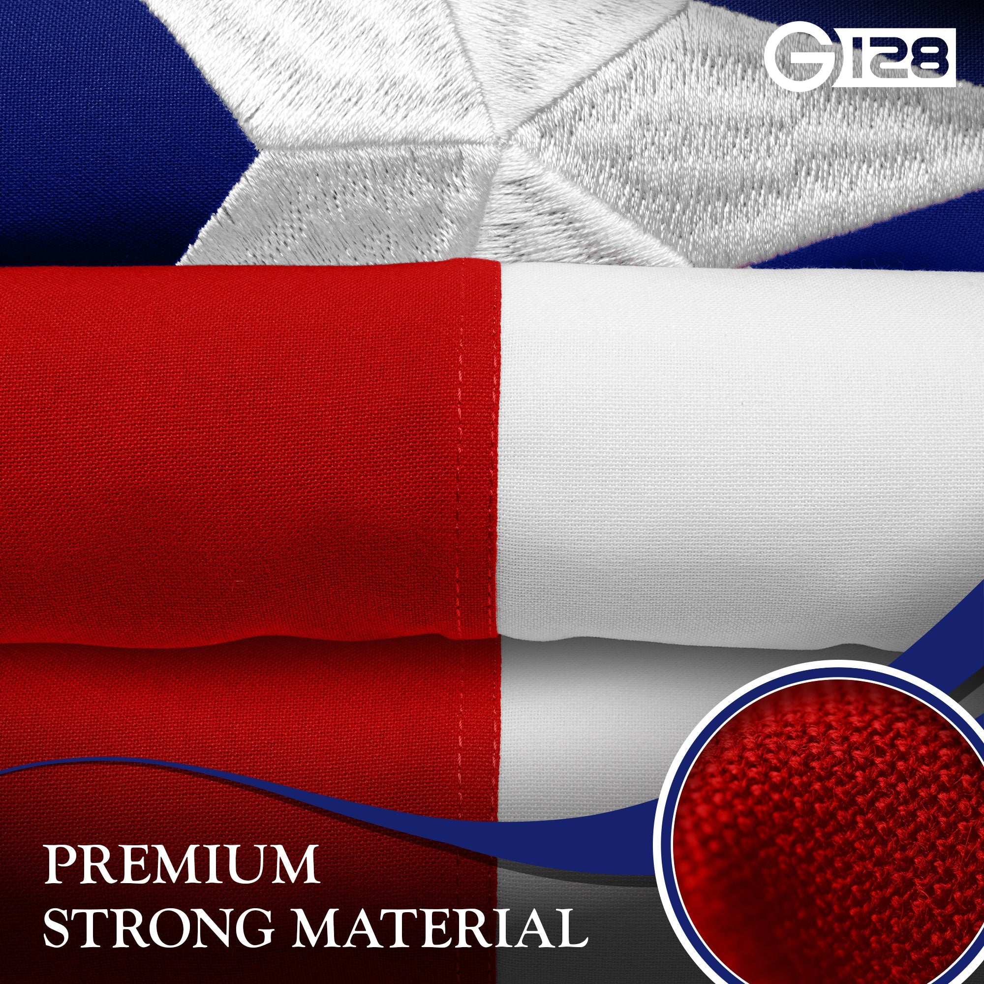 G128 Texas State Flag | 8x12 Ft | StormFlyer Series Embroidered 220GSM Spun Polyester | Embroidered Design, Indoor/Outdoor, Brass Grommets, Heavy Duty, All Weather
