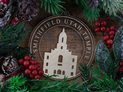 Smithfield Utah Temple Christmas Ornament - Latter-Day Saint LDS Missionary Gift - Book of Mormon