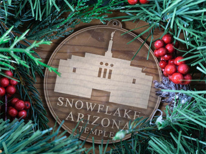 Snowflake Arizona Temple Christmas Ornament - Latter-Day Saint LDS Missionary Gift - Book of Mormon