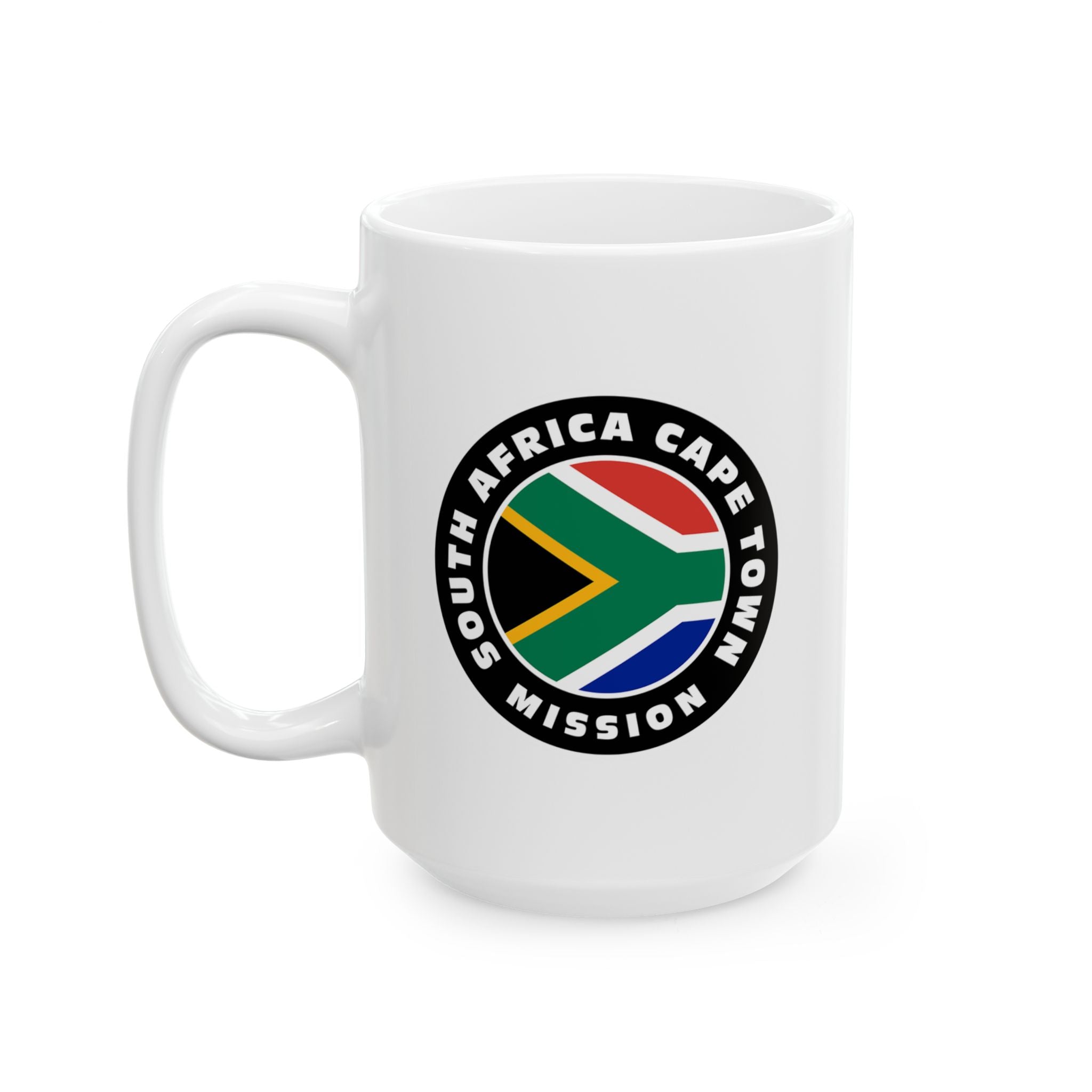 South Africa Cape Town Mission Circular Flag White Ceramic Mug - Latter-Day Saint LDS Missionary Gift - Book of Mormon