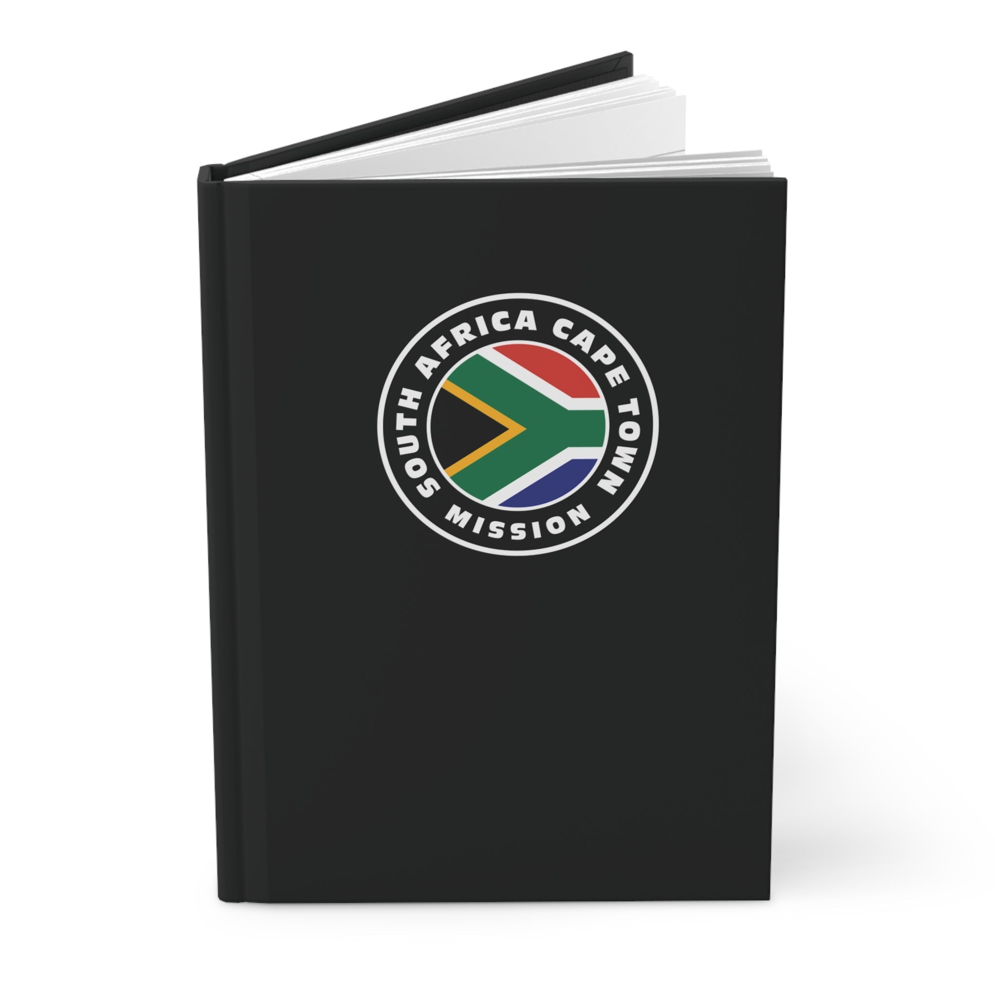 South Africa Cape Town Mission Logo Design Black Hardcover Journal Matte - Latter-Day Saint LDS Missionary Gift - Book of Mormon