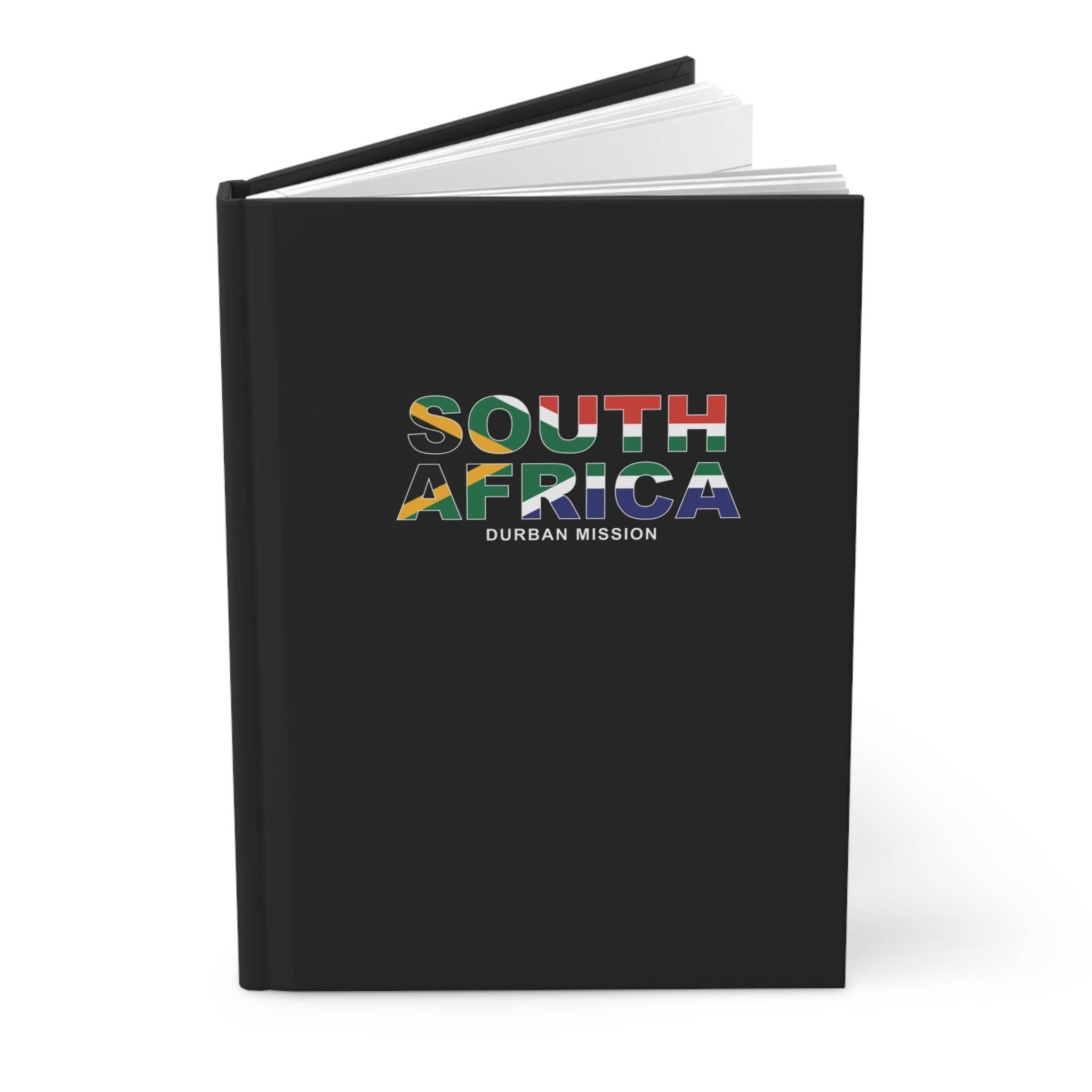 South Africa Durban Mission Flag Title Black Hardcover Journal Matte - Latter-Day Saint LDS Missionary Gift - Book of Mormon