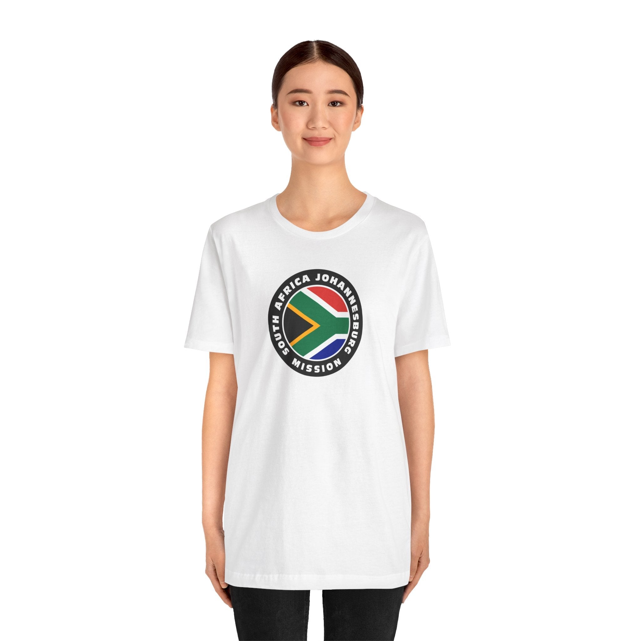 South Africa Johannesburg Mission Flag Logo (Black Border) T-shirt - Latter-Day Saint LDS Missionary Gift - Book of Mormon