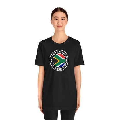 South Africa Johannesburg Mission Flag Logo (Black Border) T-shirt - Latter-Day Saint LDS Missionary Gift - Book of Mormon