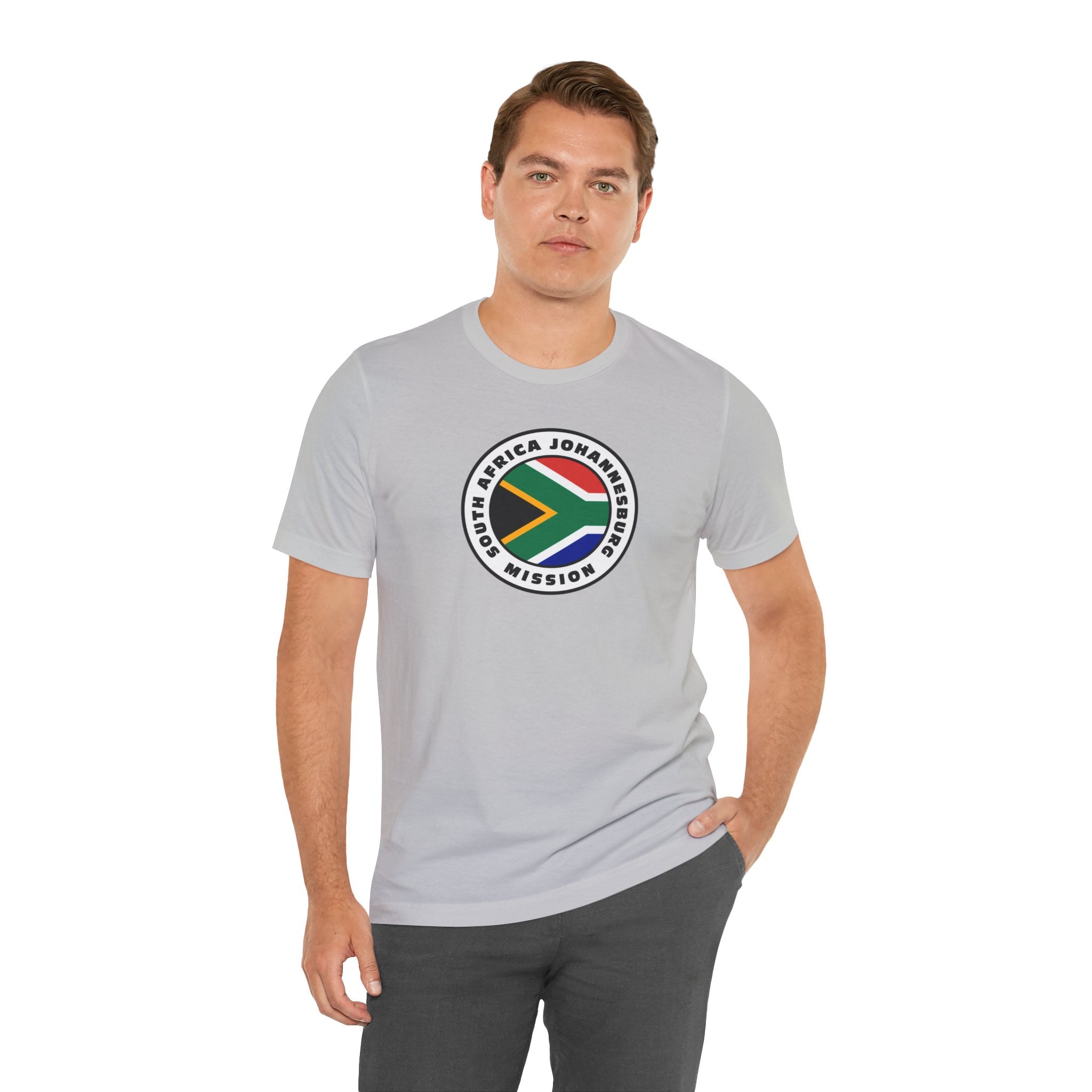 South Africa Johannesburg Mission Flag Logo (White Border) T-shirt - Latter-Day Saint LDS Missionary Gift - Book of Mormon