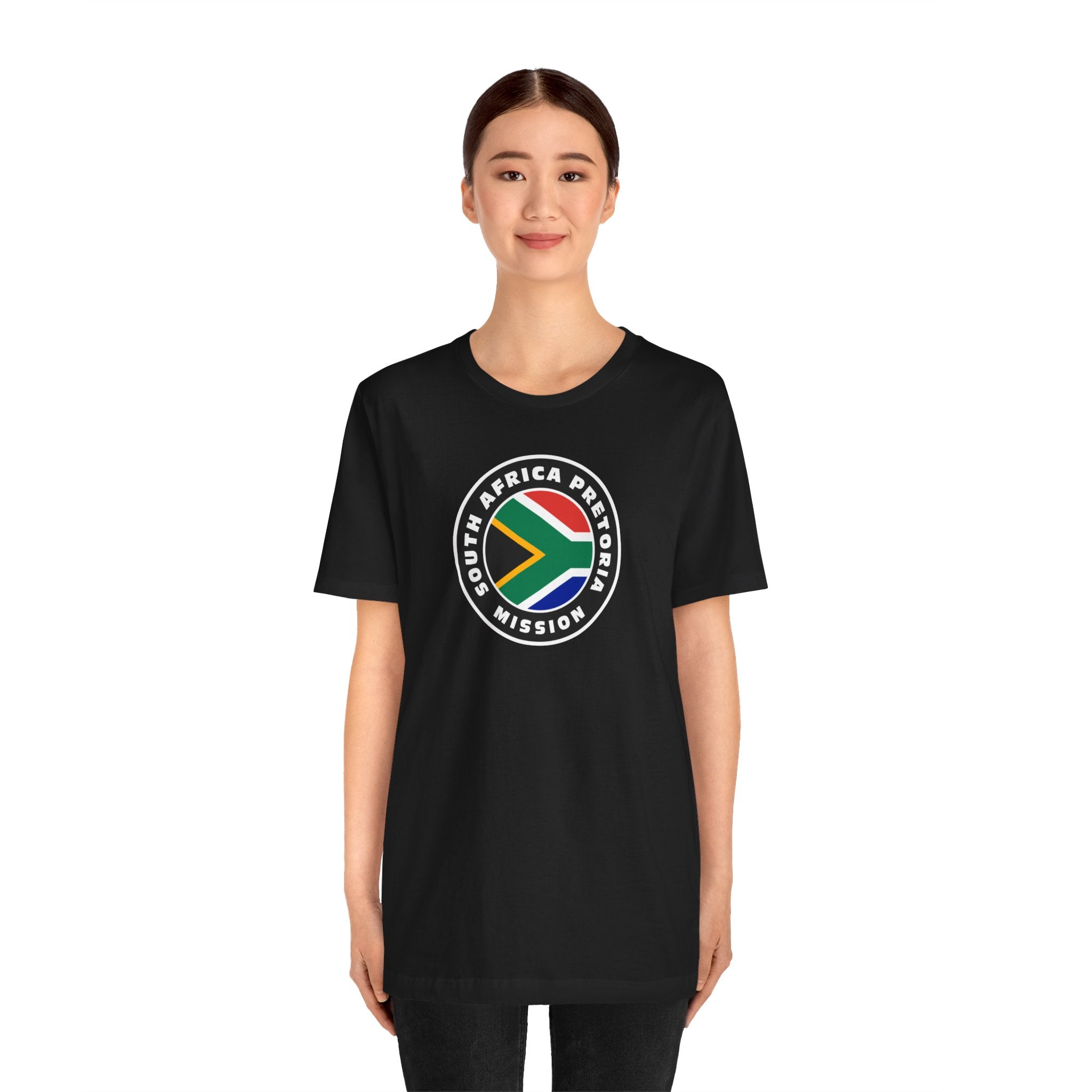 South Africa Pretoria Mission Flag Logo (Black Border) T-shirt - Latter-Day Saint LDS Missionary Gift - Book of Mormon