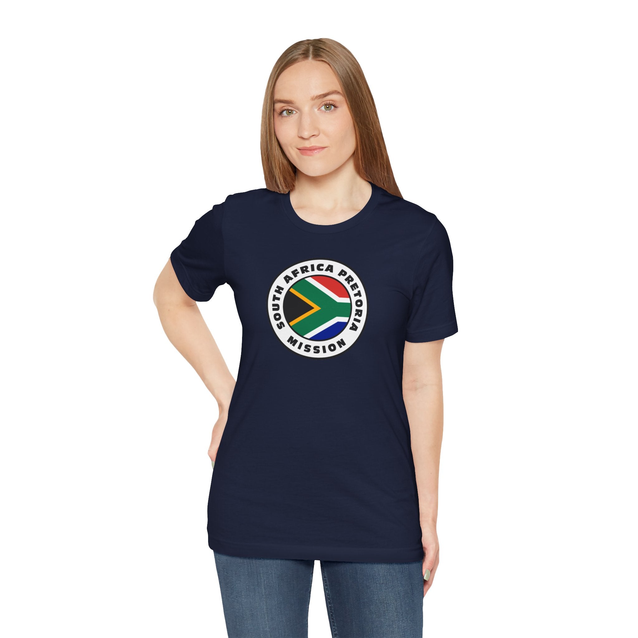 South Africa Pretoria Mission Flag Logo (White Border) T-shirt - Latter-Day Saint LDS Missionary Gift - Book of Mormon