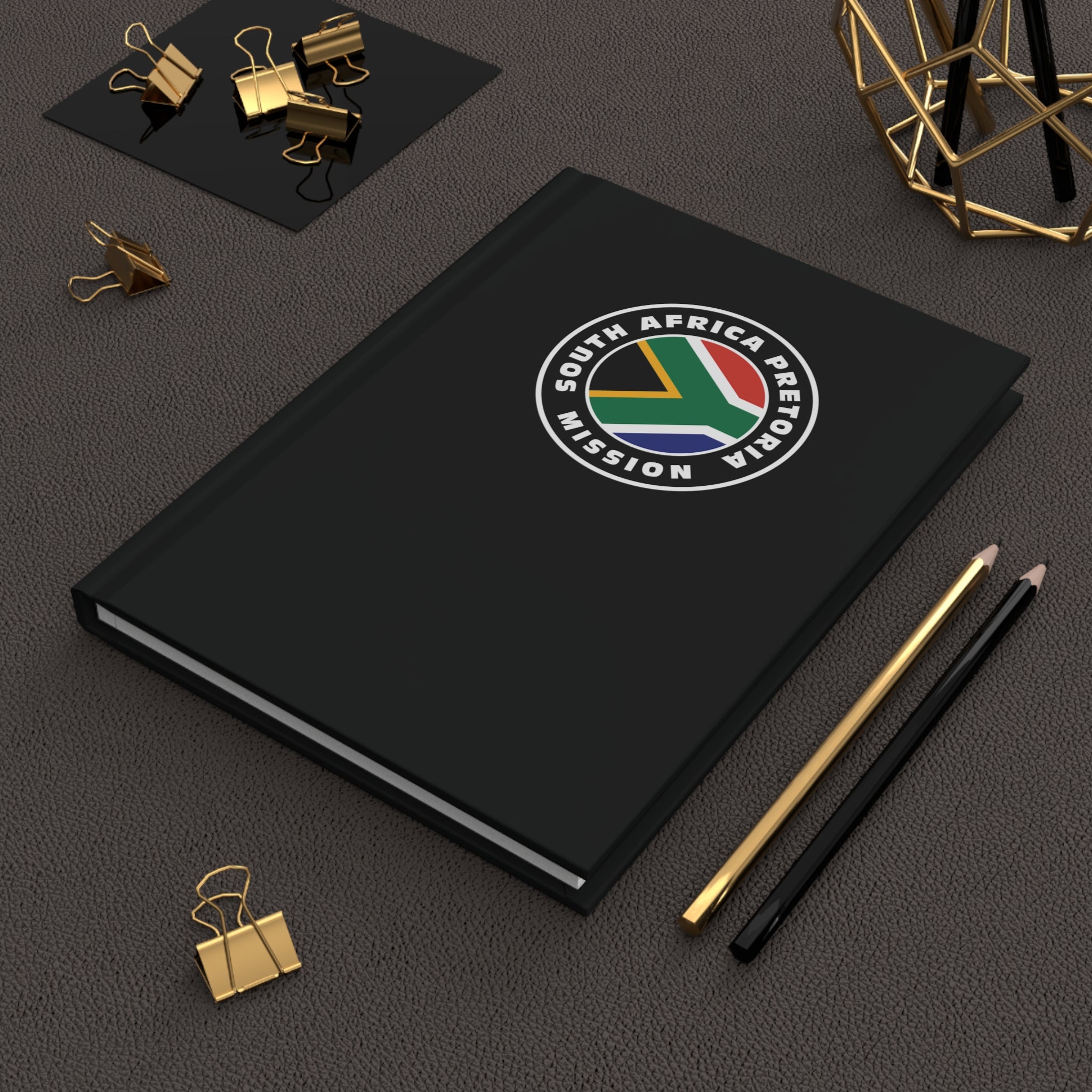 South Africa Pretoria Mission Logo Design Black Hardcover Journal Matte - Latter-Day Saint LDS Missionary Gift - Book of Mormon