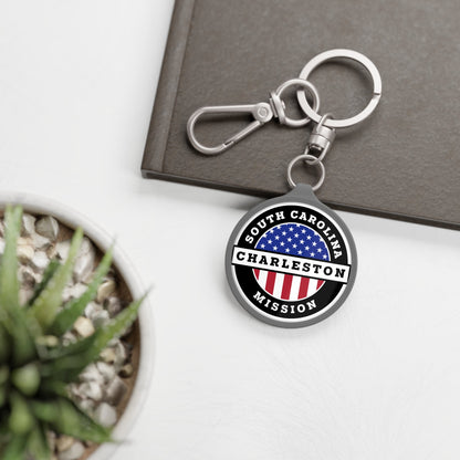 South Carolina Charleston Mission Circle Flag Key Tag - Latter-Day Saint LDS Missionary Gift - Book of Mormon