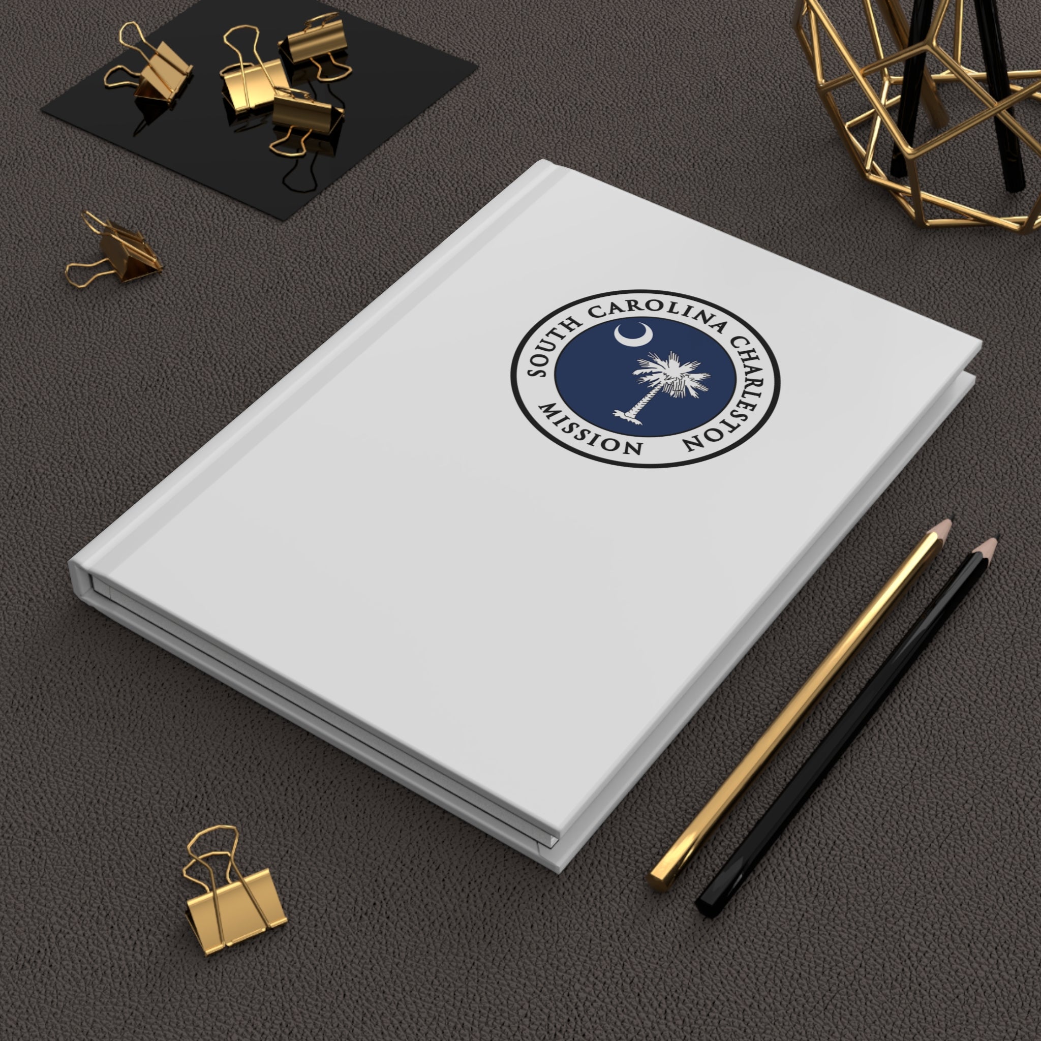 South Carolina Charleston Mission Logo Design White Hardcover Journal Matte - Latter-Day Saint LDS Missionary Gift - Book of Mormon