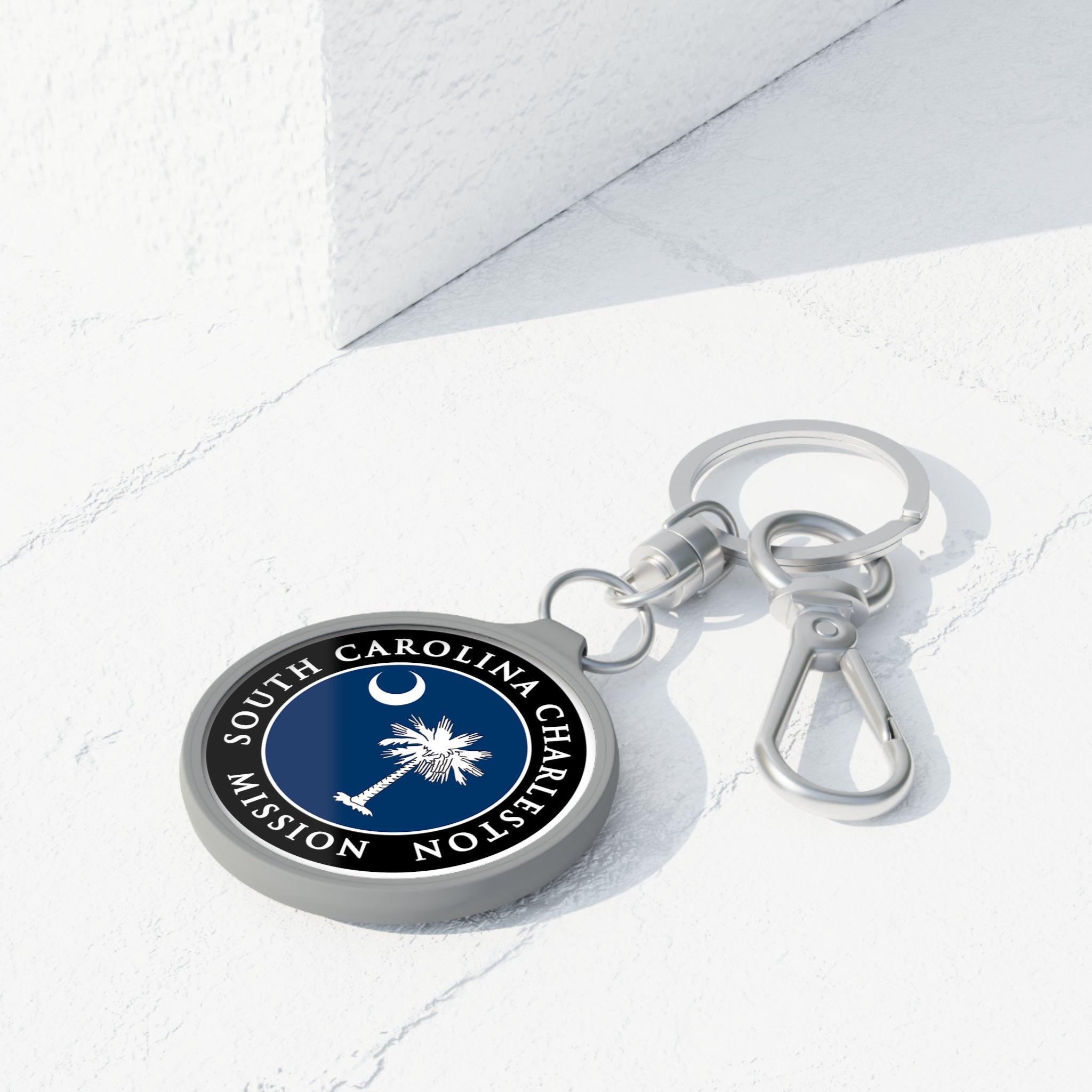 South Carolina Charleston Mission State Flag Logo Key Tag - Latter-Day Saint LDS Missionary Gift - Book of Mormon