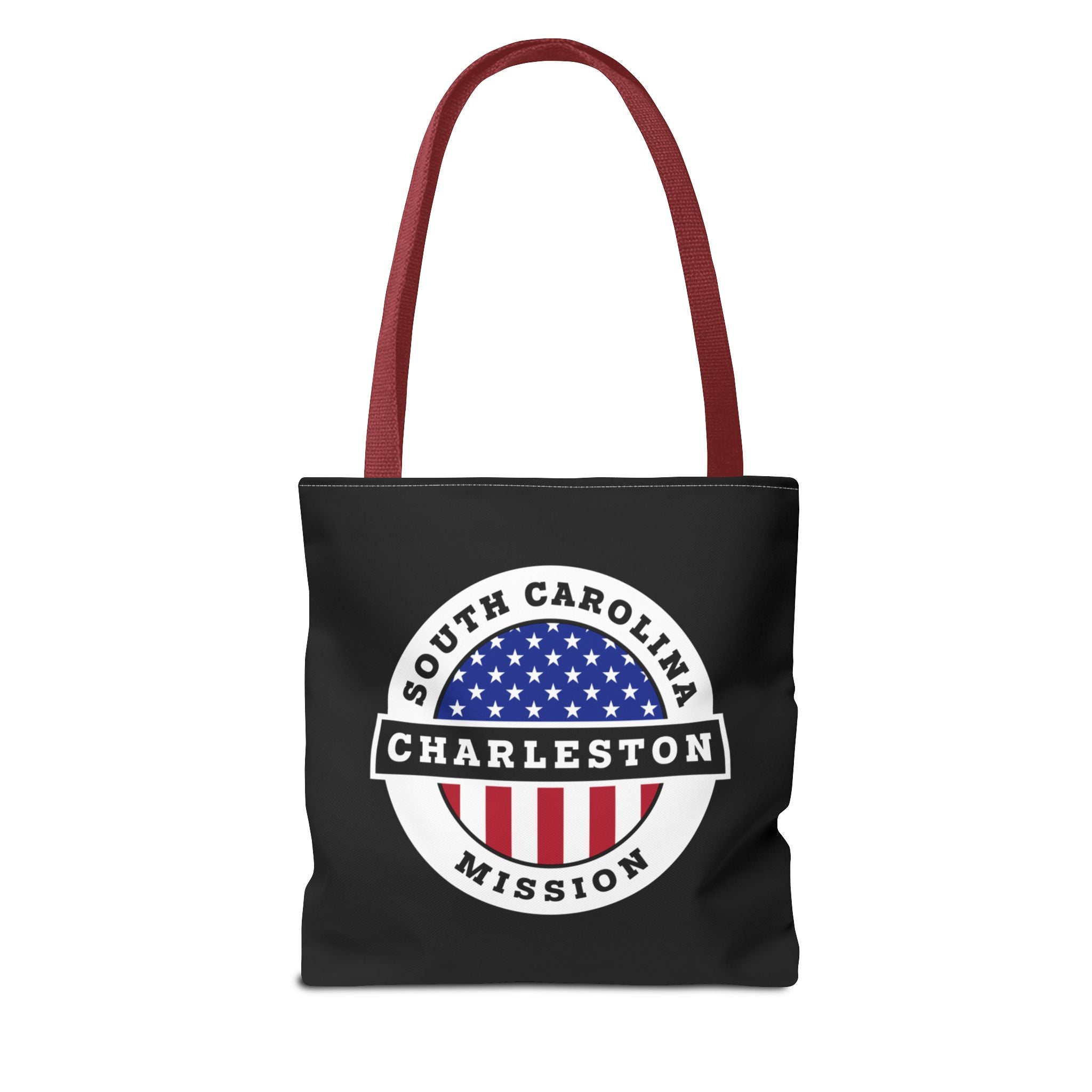 South Carolina Charleston Mission USA Flag Logo Tote Bag Black - Latter-Day Saint LDS Missionary Gift - Book of Mormon