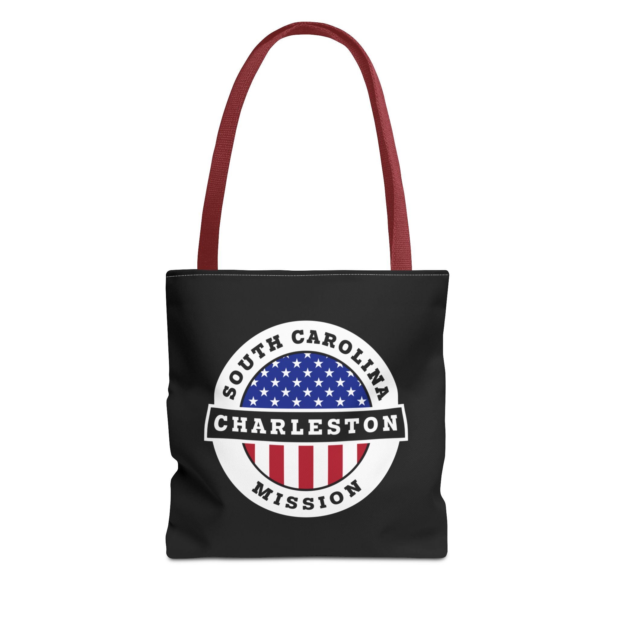 South Carolina Charleston Mission USA Flag Logo Tote Bag Black - Latter-Day Saint LDS Missionary Gift - Book of Mormon