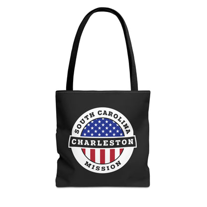 South Carolina Charleston Mission USA Flag Logo Tote Bag Black - Latter-Day Saint LDS Missionary Gift - Book of Mormon