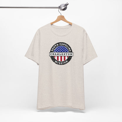 South Carolina Charleston Mission Vintage Circular USA Flag T-Shirt - Latter-Day Saint LDS Missionary Gift - Book of Mormon