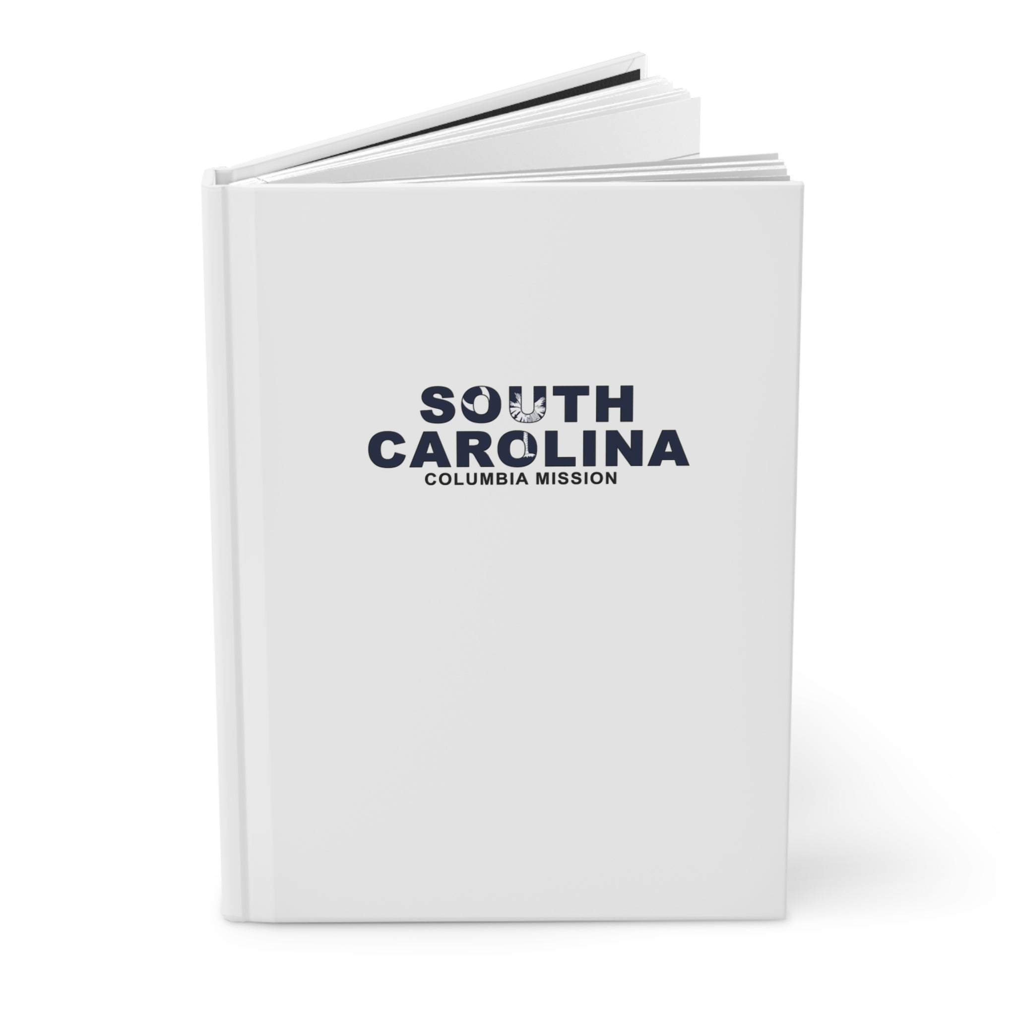 South Carolina Columbia Mission Flag Title White Hardcover Journal Matte - Latter-Day Saint LDS Missionary Gift - Book of Mormon