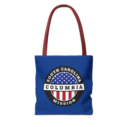 South Carolina Columbia Mission USA Flag Logo Tote Bag Blue - Latter-Day Saint LDS Missionary Gift - Book of Mormon