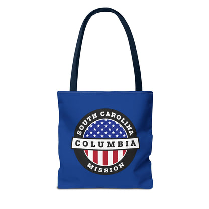 South Carolina Columbia Mission USA Flag Logo Tote Bag Blue - Latter-Day Saint LDS Missionary Gift - Book of Mormon