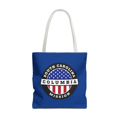 South Carolina Columbia Mission USA Flag Logo Tote Bag Blue - Latter-Day Saint LDS Missionary Gift - Book of Mormon