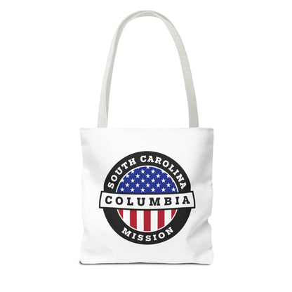 South Carolina Columbia Mission USA Flag Logo Tote Bag White - Latter-Day Saint LDS Missionary Gift - Book of Mormon