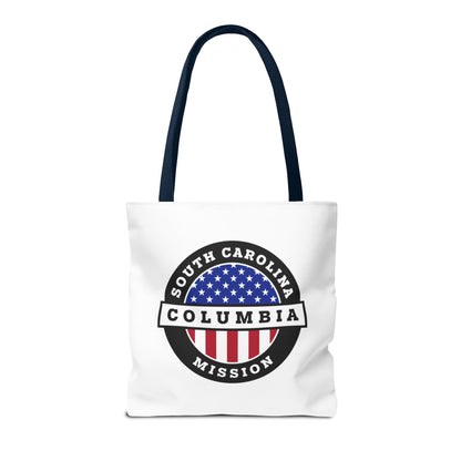 South Carolina Columbia Mission USA Flag Logo Tote Bag White - Latter-Day Saint LDS Missionary Gift - Book of Mormon