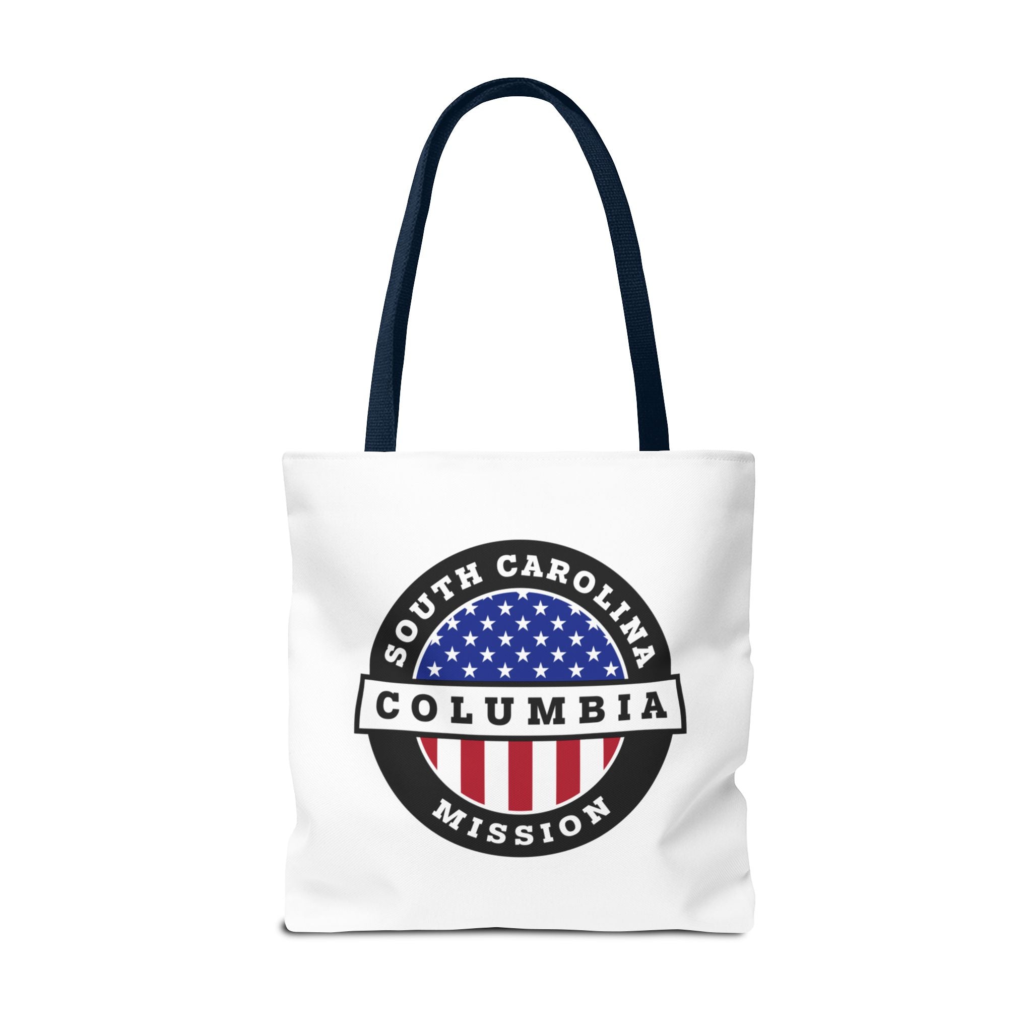 South Carolina Columbia Mission USA Flag Logo Tote Bag White - Latter-Day Saint LDS Missionary Gift - Book of Mormon