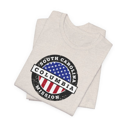South Carolina Columbia Mission Vintage Circular USA Flag T-Shirt - Latter-Day Saint LDS Missionary Gift - Book of Mormon