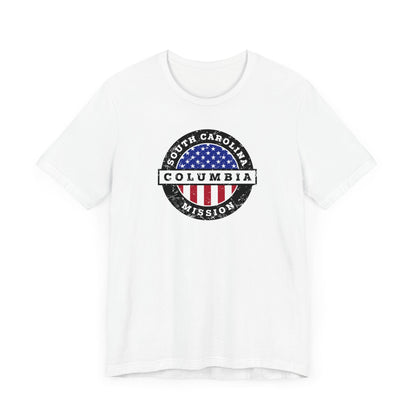 South Carolina Columbia Mission Vintage Circular USA Flag T-Shirt - Latter-Day Saint LDS Missionary Gift - Book of Mormon