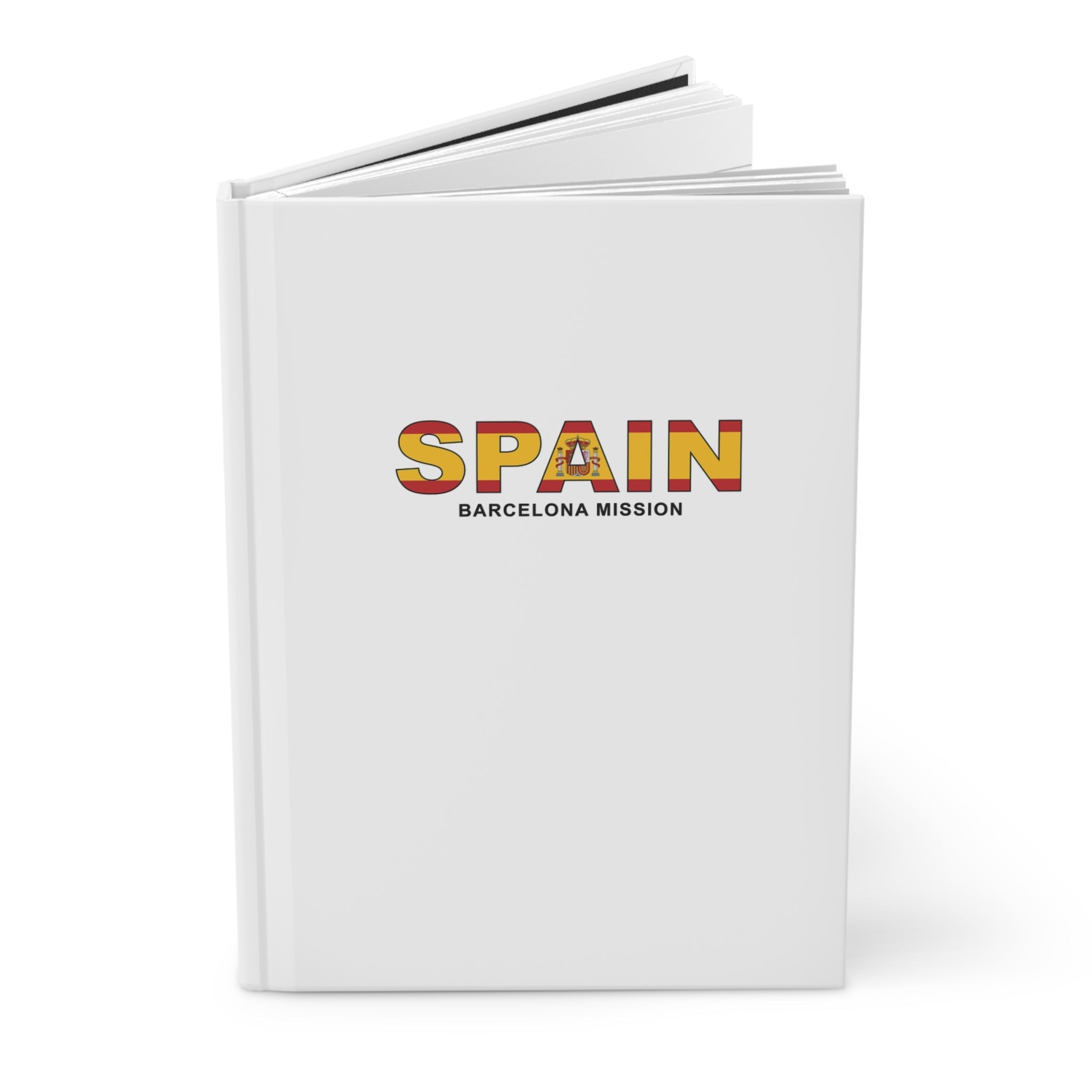 Spain Barcelona Mission Flag Title White Hardcover Journal Matte - Latter-Day Saint LDS Missionary Gift - Book of Mormon