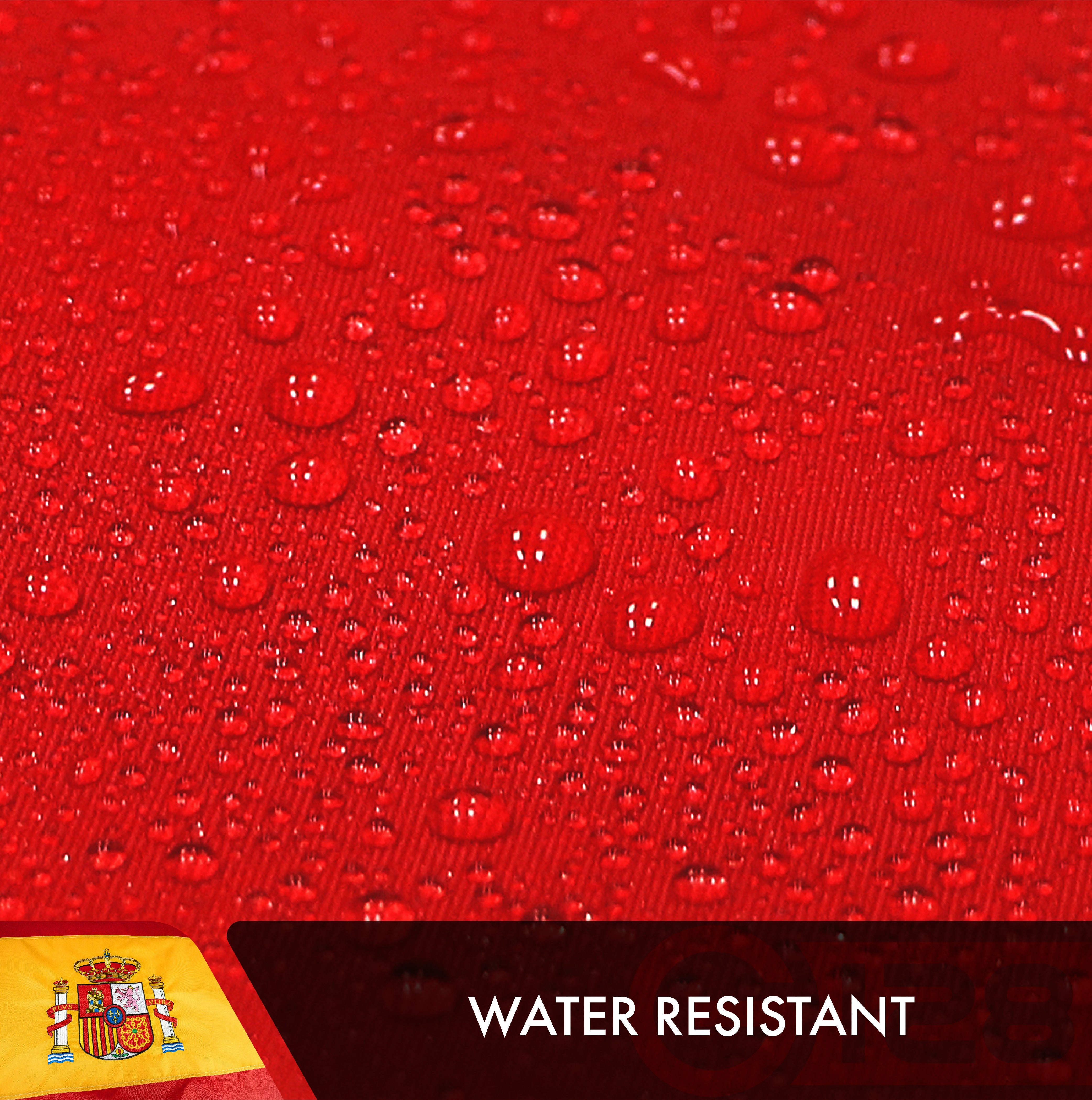 G128 Spain (Spanish) Flag | 3x5 feet | Double Sided Embroidered 210D Indoor/Outdoor, Brass Grommets, Heavy Duty Polyester