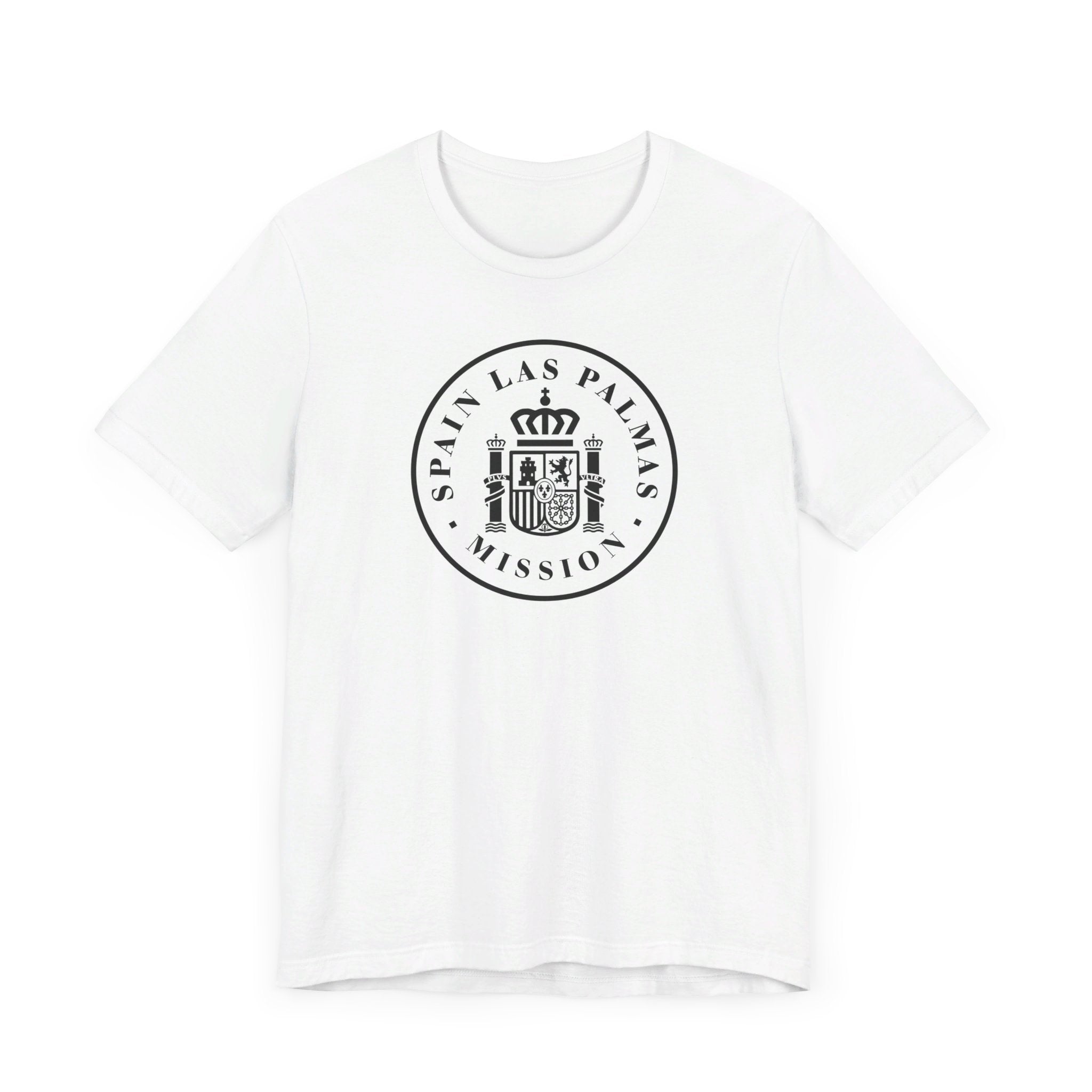 Spain Las Palmas Mission Circular Monochrome Logo T-Shirt - Latter-Day Saint LDS Missionary Gift - Book of Mormon