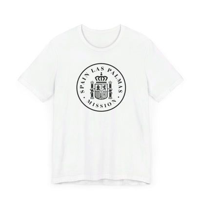 Spain Las Palmas Mission Circular Monochrome Logo T-Shirt - Latter-Day Saint LDS Missionary Gift - Book of Mormon