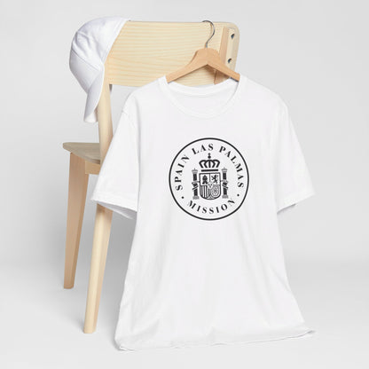 Spain Las Palmas Mission Circular Monochrome Logo T-Shirt - Latter-Day Saint LDS Missionary Gift - Book of Mormon