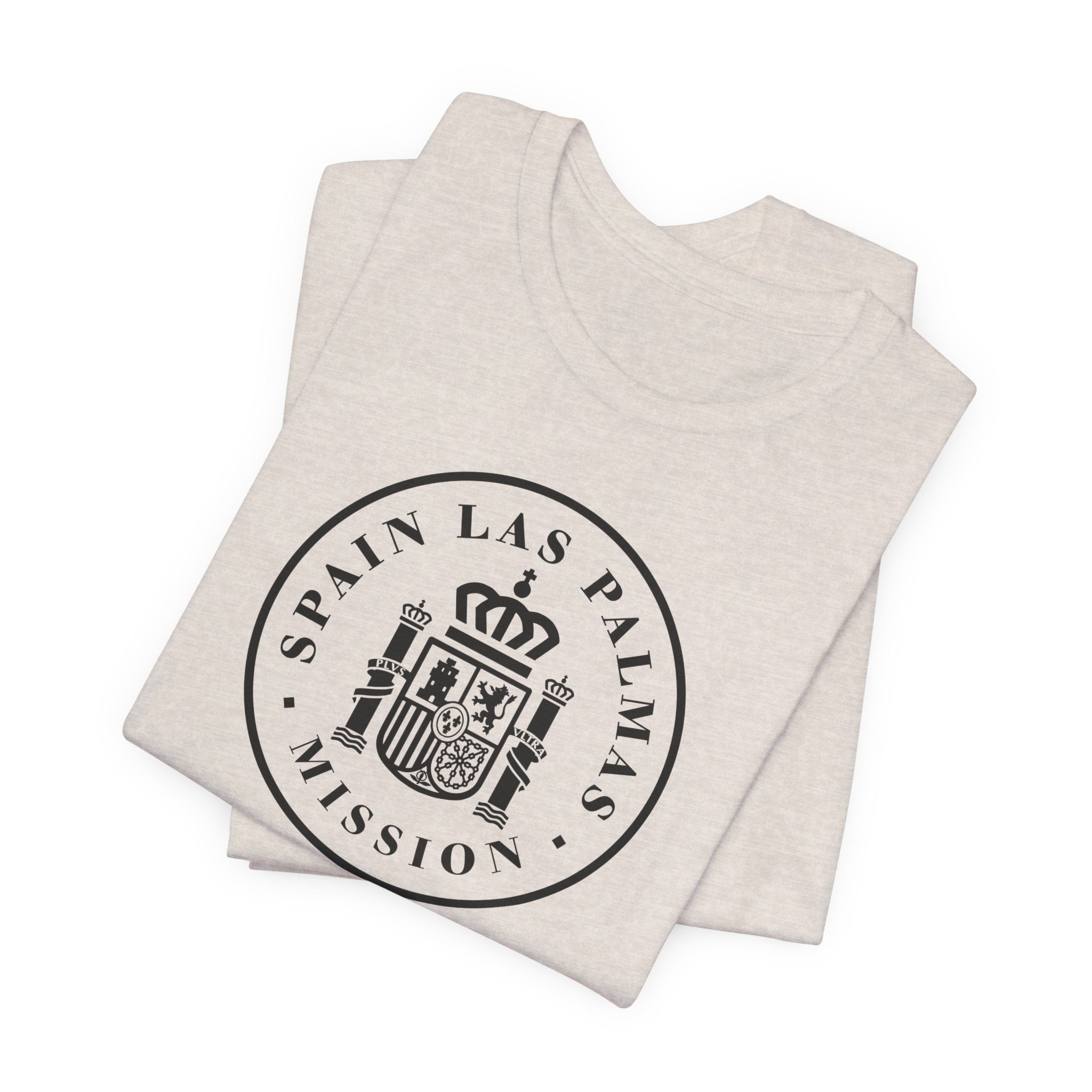 Spain Las Palmas Mission Circular Monochrome Logo T-Shirt - Latter-Day Saint LDS Missionary Gift - Book of Mormon