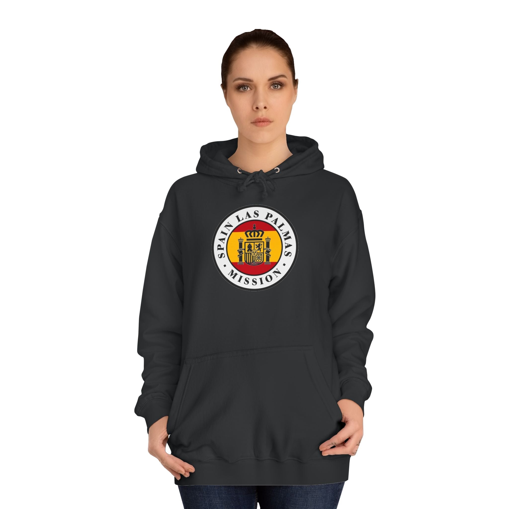 Spain Las Palmas Mission Flag Logo (White Border) College Hoodie - Latter-Day Saint LDS Missionary Gift - Book of Mormon