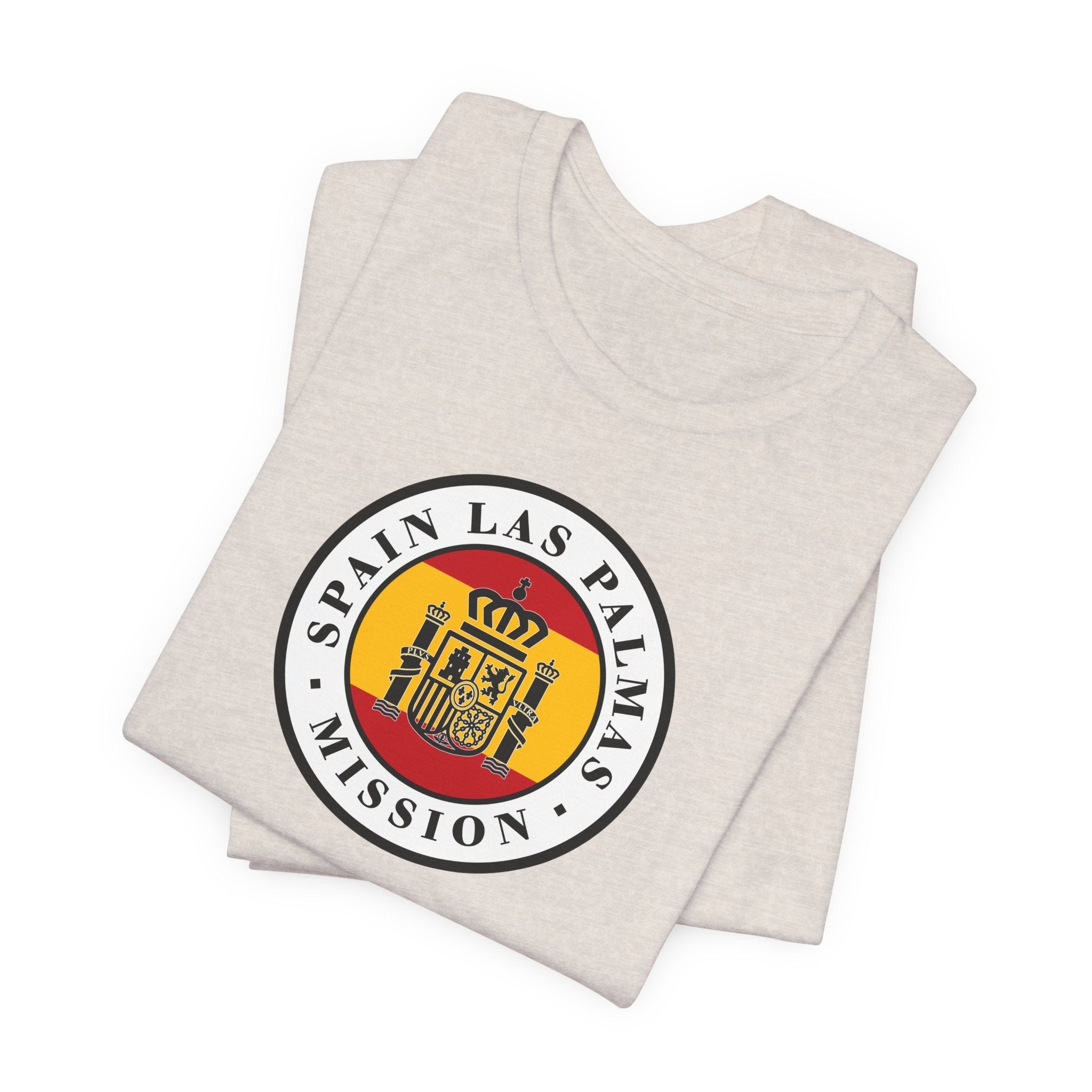 Spain Las Palmas Mission Flag Logo (White Border) T-shirt - Latter-Day Saint LDS Missionary Gift - Book of Mormon