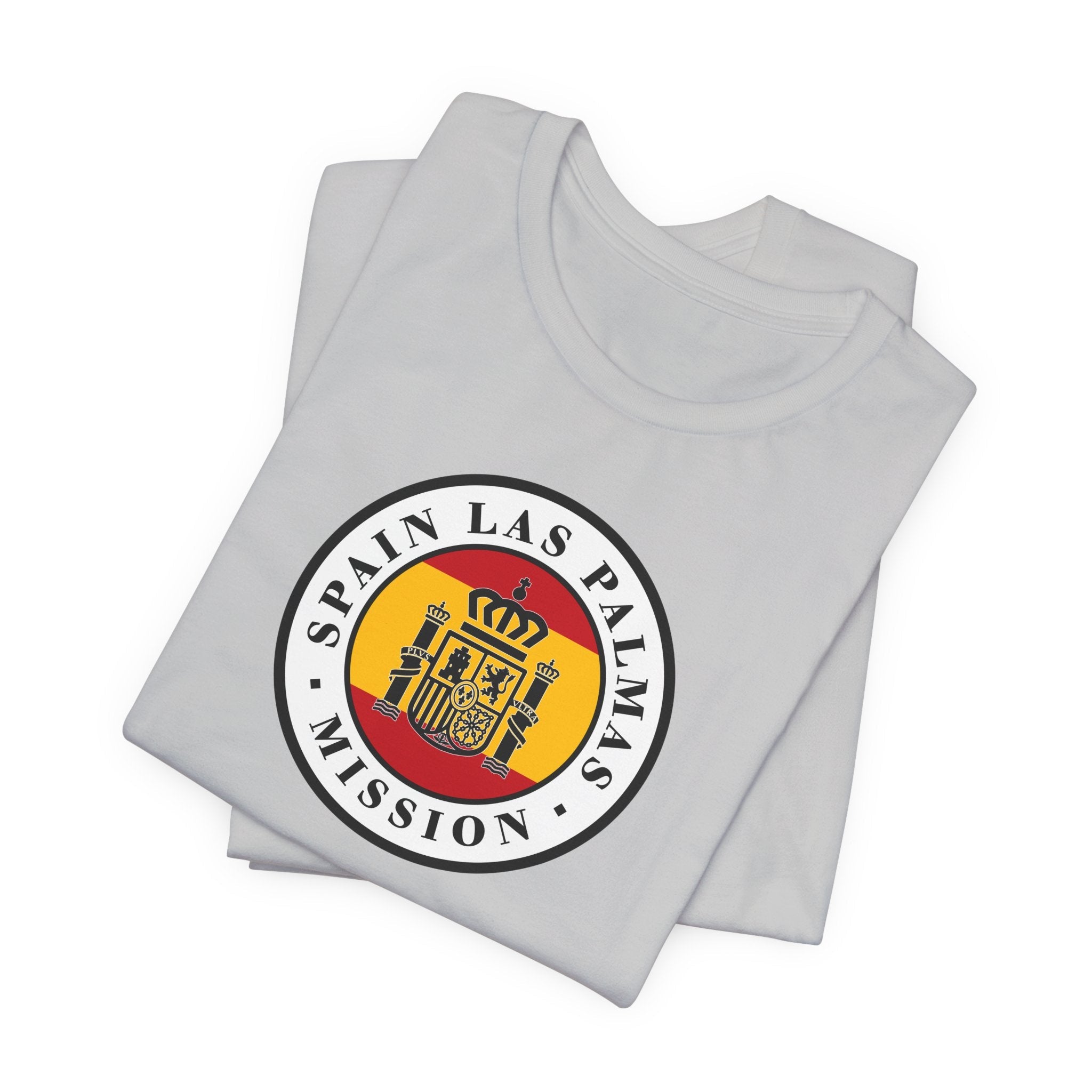 Spain Las Palmas Mission Flag Logo (White Border) T-shirt - Latter-Day Saint LDS Missionary Gift - Book of Mormon